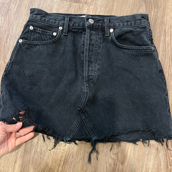 AGOLDE Quinn High Rise Black Mini Skirt - Picture 9 of 9